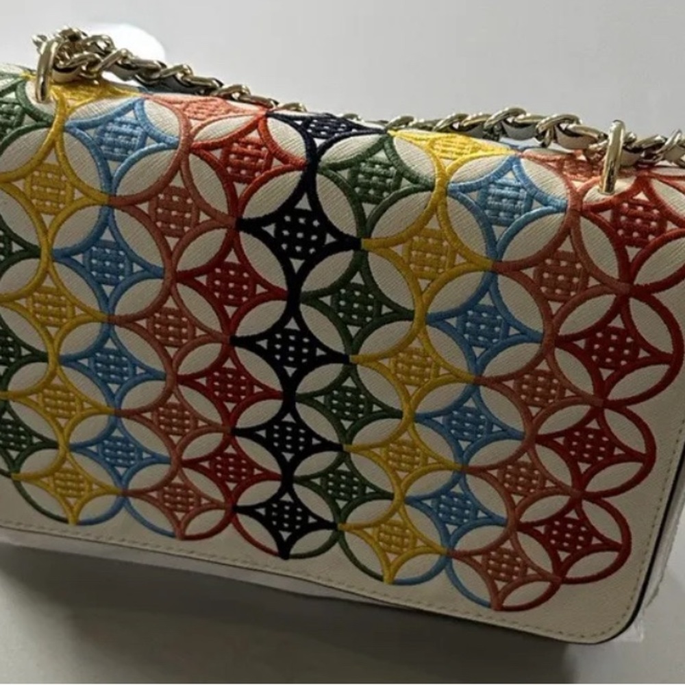 Tory Burch New Ivory Small Robinson Embroidered Crossbody Bag - previously owned